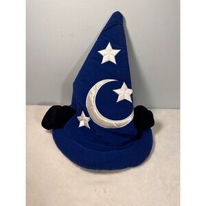 Disney Parks Sorcerer Mickey Mouse Wizard Hat Blue Moon Stars Plush Ears